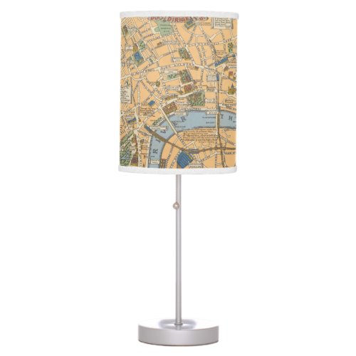 Childrens Map of London England Table Lamp