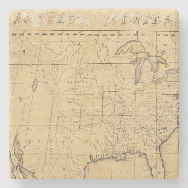 Children's Map Of The United States Stone Coaster (Front)
