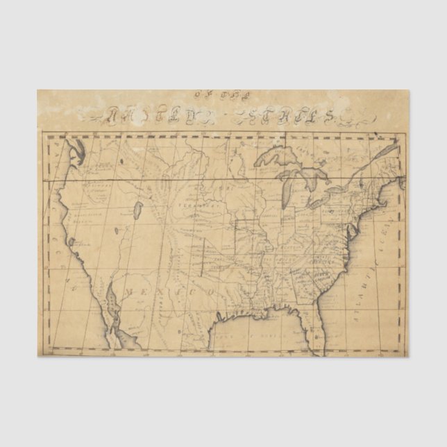 Children's Map Of The United States Tissue Paper (Front)