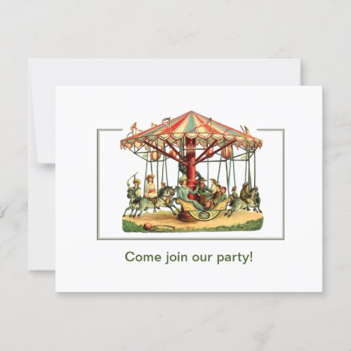 Childrens merry_go_round party invitation
