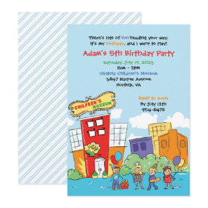 Children's Museum Birthday Party Kids Science Invitation