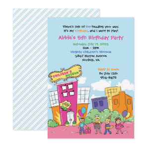 Children's Museum Birthday Party Kids Science Invitation