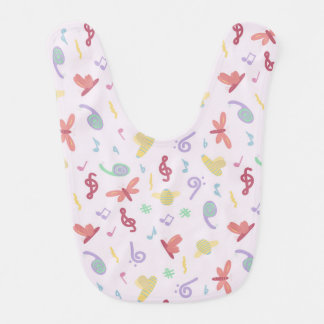 children's music pattern baby bib
