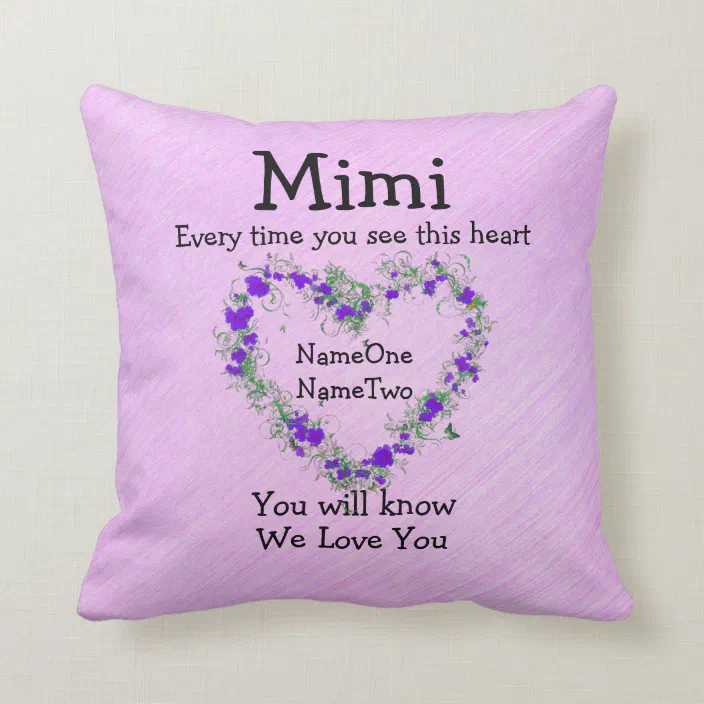 Gift for Mimi Promoted to Mimi Grandma Throw Pillow 16x16 Multicolor 