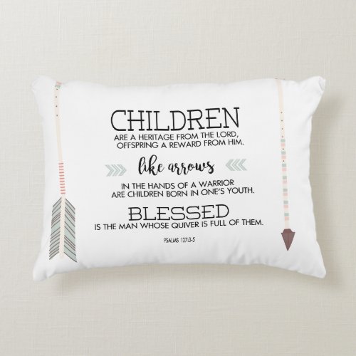 Childrens Names Scripture Verse with Arrows Accent Pillow