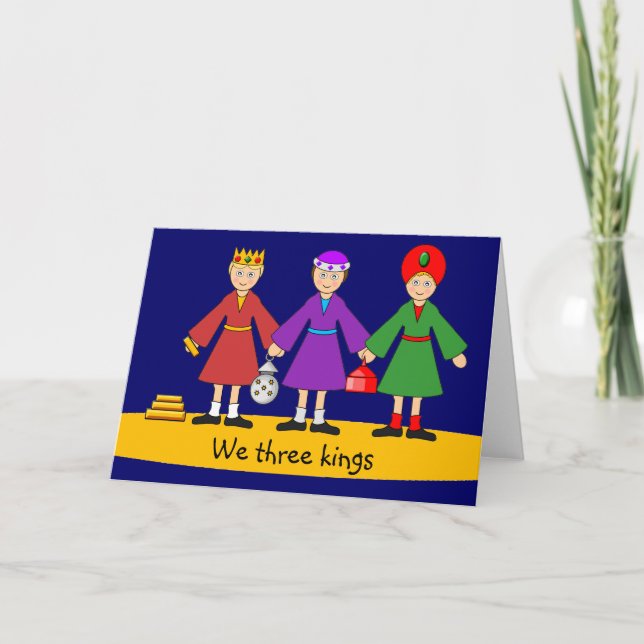 Children's Nativity - We three kings Holiday Card (Front)