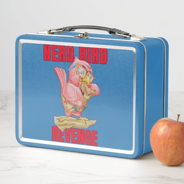 Childrens Nerd Bird Metal Lunch Box (In Situ)