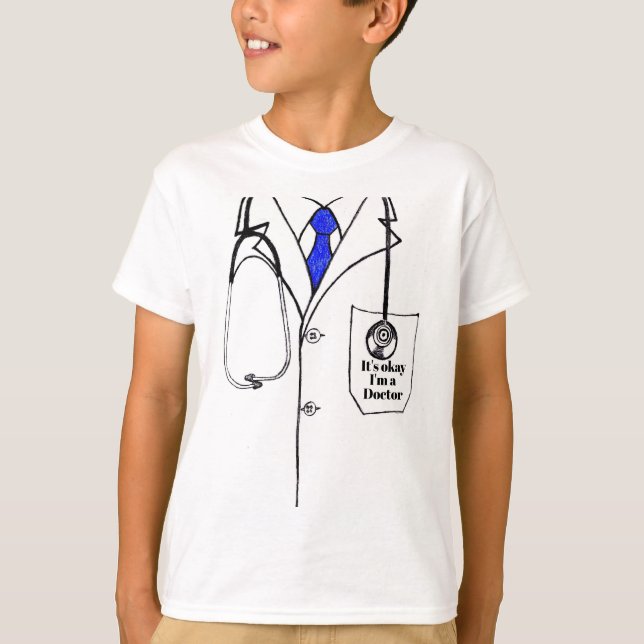 Children's Novelty Dotor's Lab Coat Graphic Shirt (Front)