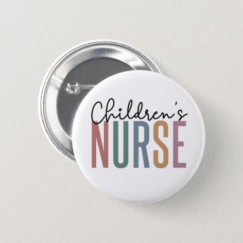 Childrens Nurse  Retro Childrens Nursing Button