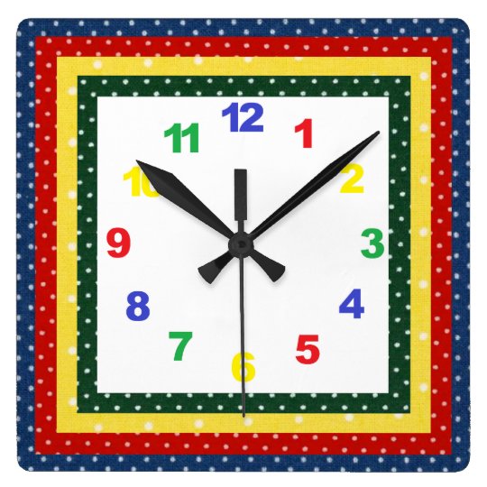 Children's Nursery Clock with Numbers | Zazzle.com