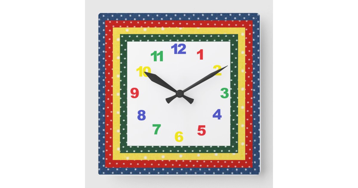 Children's Nursery Clock with Numbers Zazzle