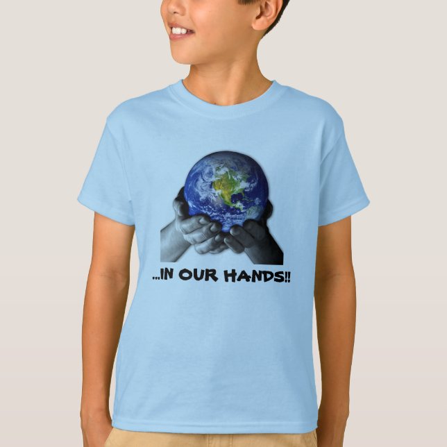 CHILDREN'S ORGANIC TEE SHIRT - EARTH HANDS (Front)