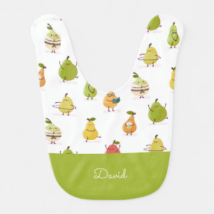 Children's pattern of fun pears baby bib