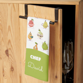 Children's pattern of fun pears kitchen towel