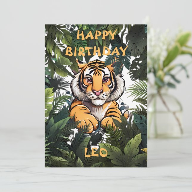 Children's Personalised Birthday Card (Standing Front)
