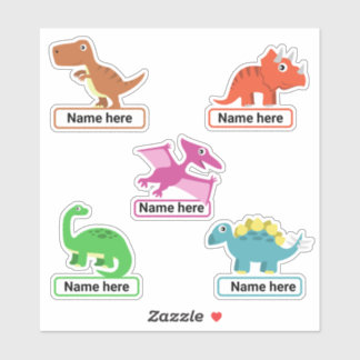 Children's Personalized Dinosaur Name Sticker Set