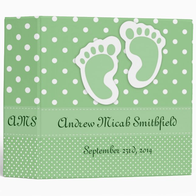 Children's Personalized Footprint Photo Album Binder (Front/Spine)