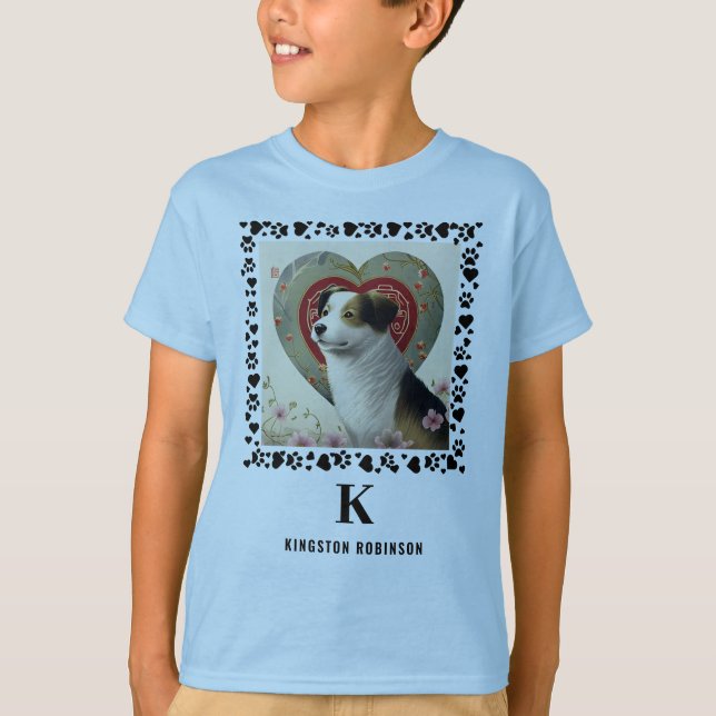 Childrens Photo Monogram & Name Kids Personalized T-Shirt (Front)