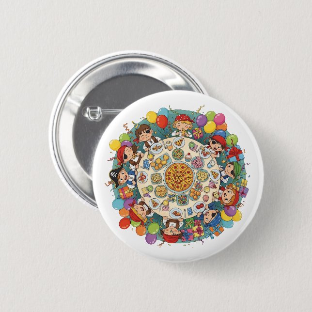 Children's Pirate Costume Party Button (Front & Back)