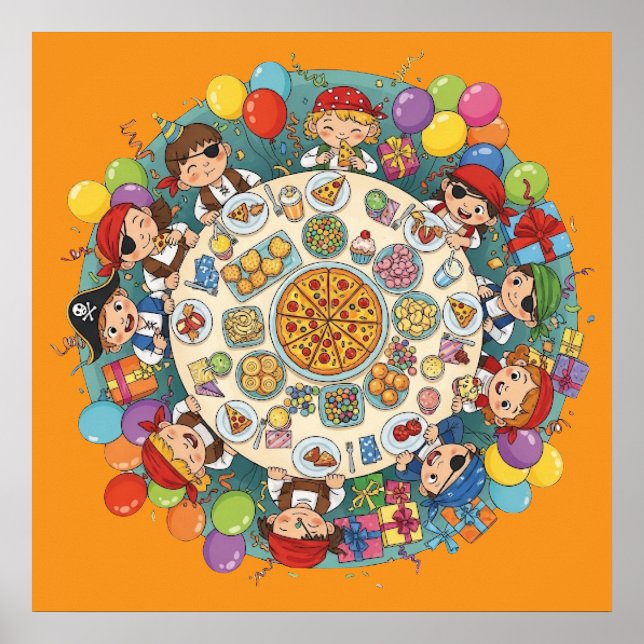 Children's Pirate Costume Party Poster (Front)