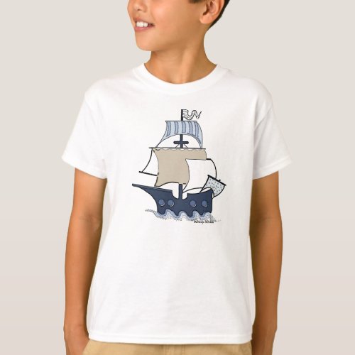 Childrens Pirate Ship T_shirt