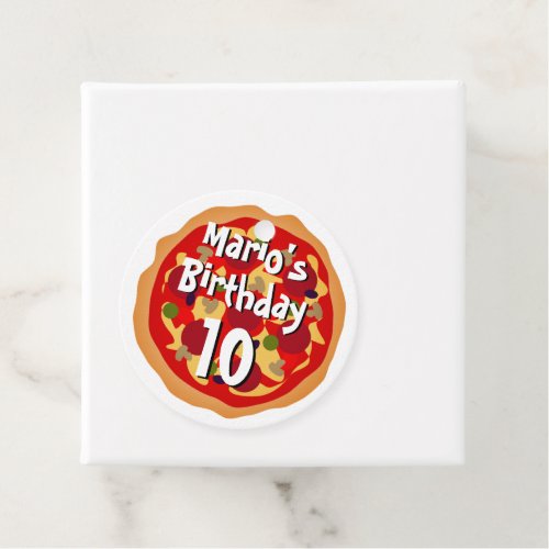Childrens pizza Birthday party favor tags