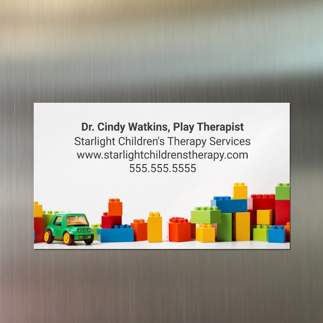 Children's Play Therapist Toys Kids Psychologist Business Card Magnet (Creator Uploaded)