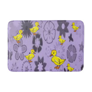 childrens purple yellow duck bathmat