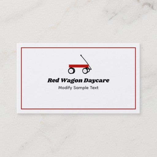 Customizable Red Wagon Business Cards