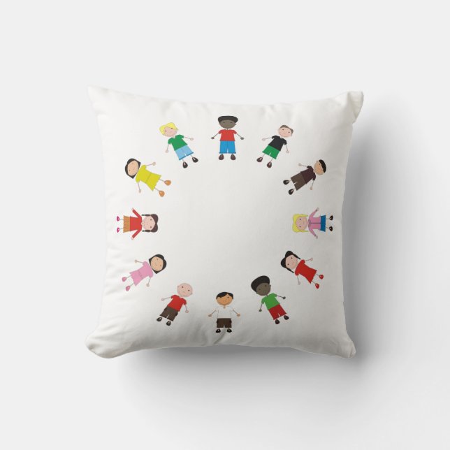 Children's Row Throw Pillow (Front)