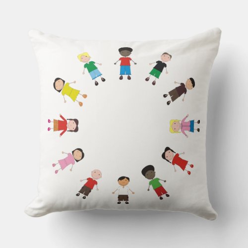 Childrens Row Throw Pillow