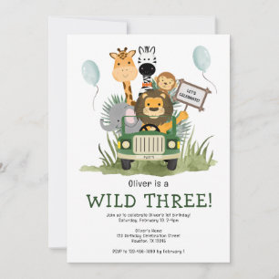 Children's Safari Birthday Invitation