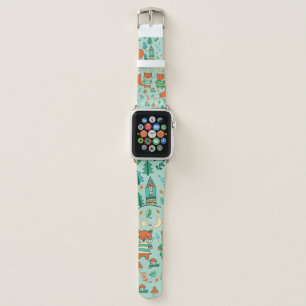 Children's seamless with young foxes. Funny childr Apple Watch Band