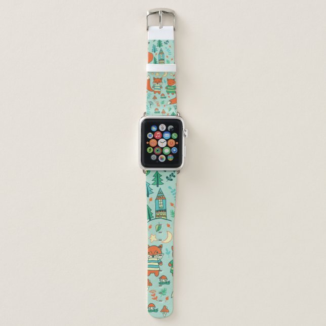Children's seamless with young foxes. Funny childr Apple Watch Band (Front)