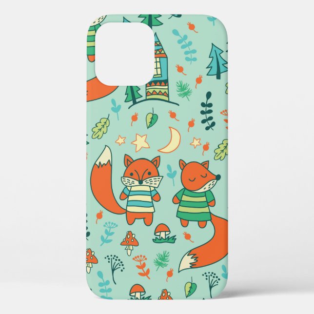 Children's seamless with young foxes. Funny childr Case-Mate iPhone Case (Back)