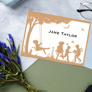 Children's Silouette Mom Calling Card