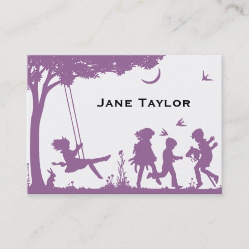 Childrens Silouette Mom Calling Card