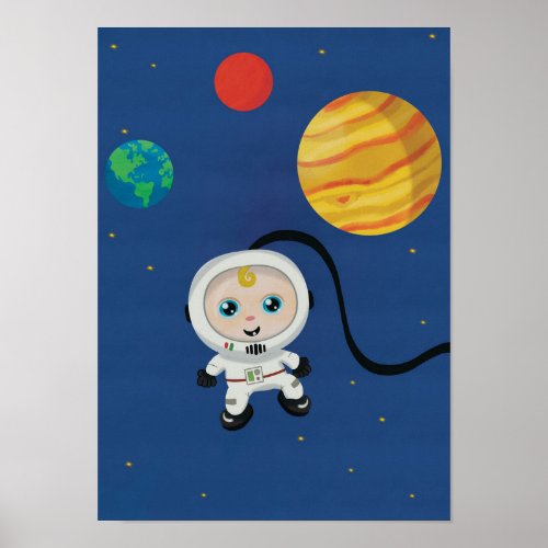 Childrens Space Astronaut Poster