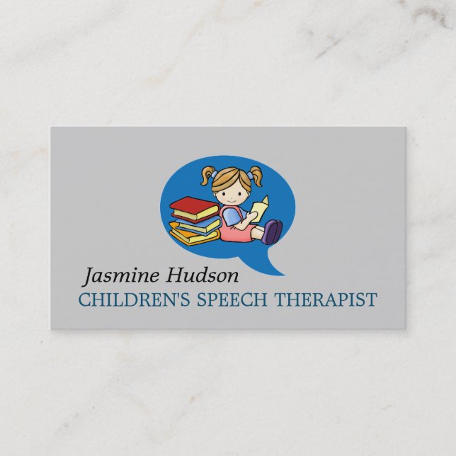 Children's Speech Therapist Counseling Business Card (Front)