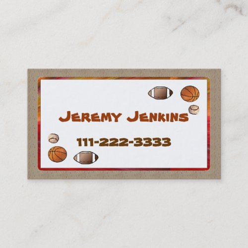 Children's Sports calling card Business Card Template