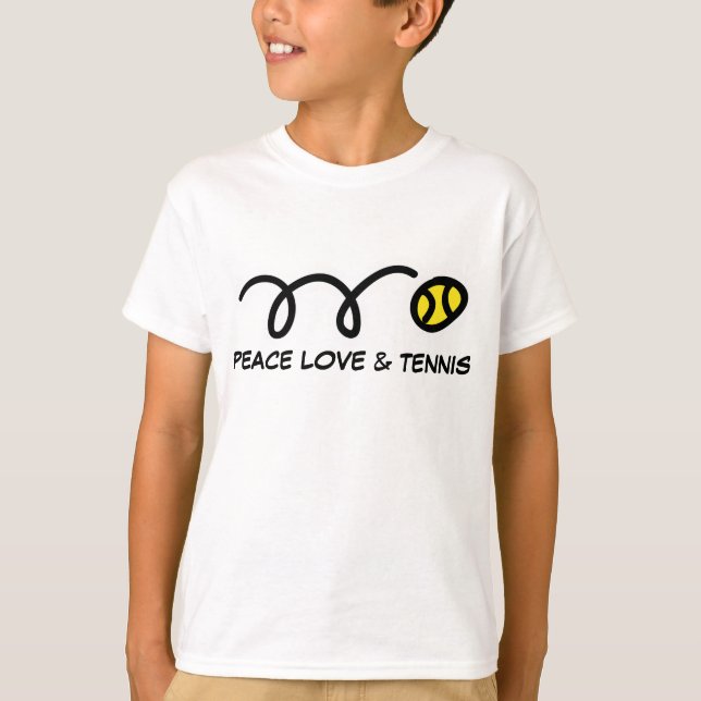 Children's sports clothes | Peace love & tennis T-Shirt (Front)
