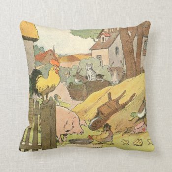Children's Story Book Farm Animals Throw Pillow by kidslife at Zazzle