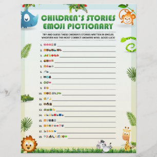 Children's Story Emoji Pictionary [Animal Theme] Letterhead