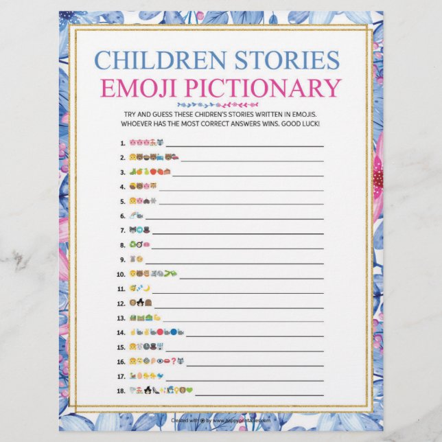 Children's Story Pictionary [Floral Watercolor] Letterhead (Front)