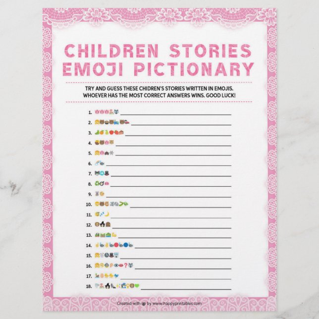 Children's Story Pictionary [Luxury Lace [Pink]] Letterhead (Front)