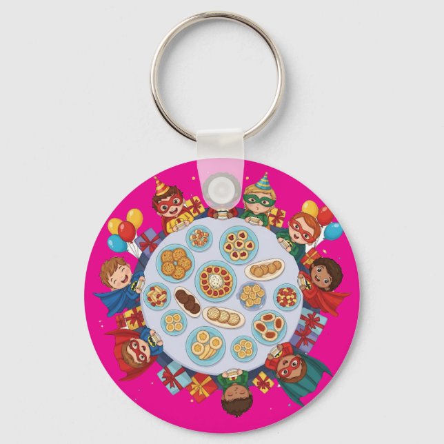 Children's Superhero Costume Party Keychain (Front)