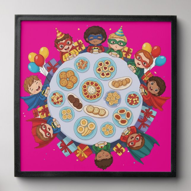 Children's Superhero Costume Party Peel And Stick Photo Tile (Front Set)