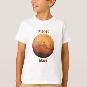 Children's t-shirt design with planet names