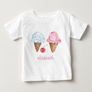 CHILDREN'S T-SHIRT : ICE CREAMS + NAME