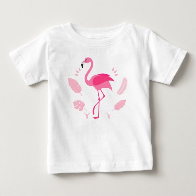 Children's T-shirt with pink flamingo (Front)